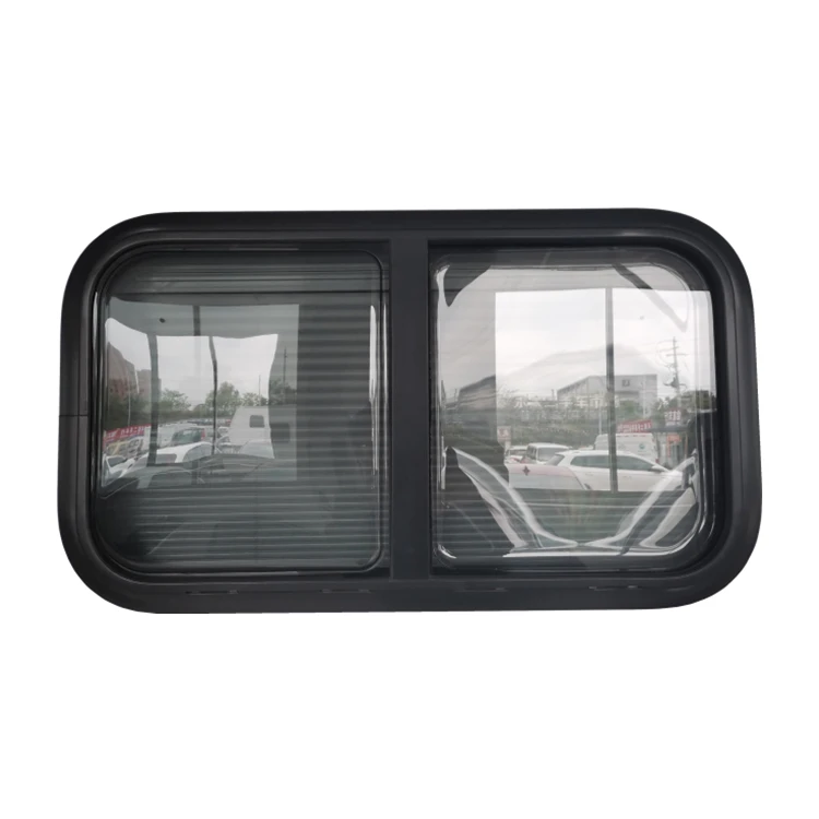 Double Glazed Acrylic Glass Aluminum Frame Horizontal RV Sliding Window