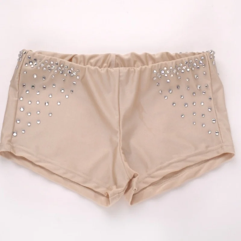 Comfort Underwear Women Stretch Safety Pants Rhinestone Shorts For Dancer Costume Accessory Dancer Basic Wear Professional Nude