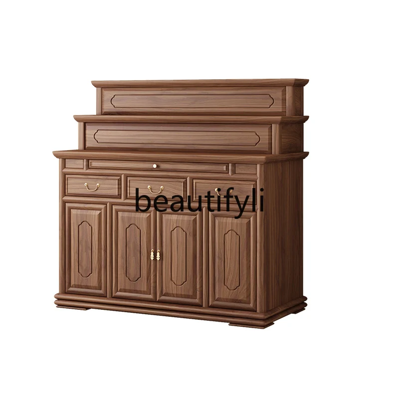 Shentai cabinet Buddhist niche vertical cabinet offering table Buddhist household rural solid wood central hall offering