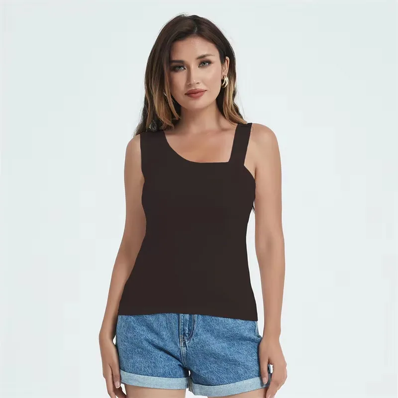 Women Summer Tanks Camis vest Fashion Casual Sleeveless Cotton Elastic Ladies Street Asymmetry Tanks Tops Tees Hotsweet