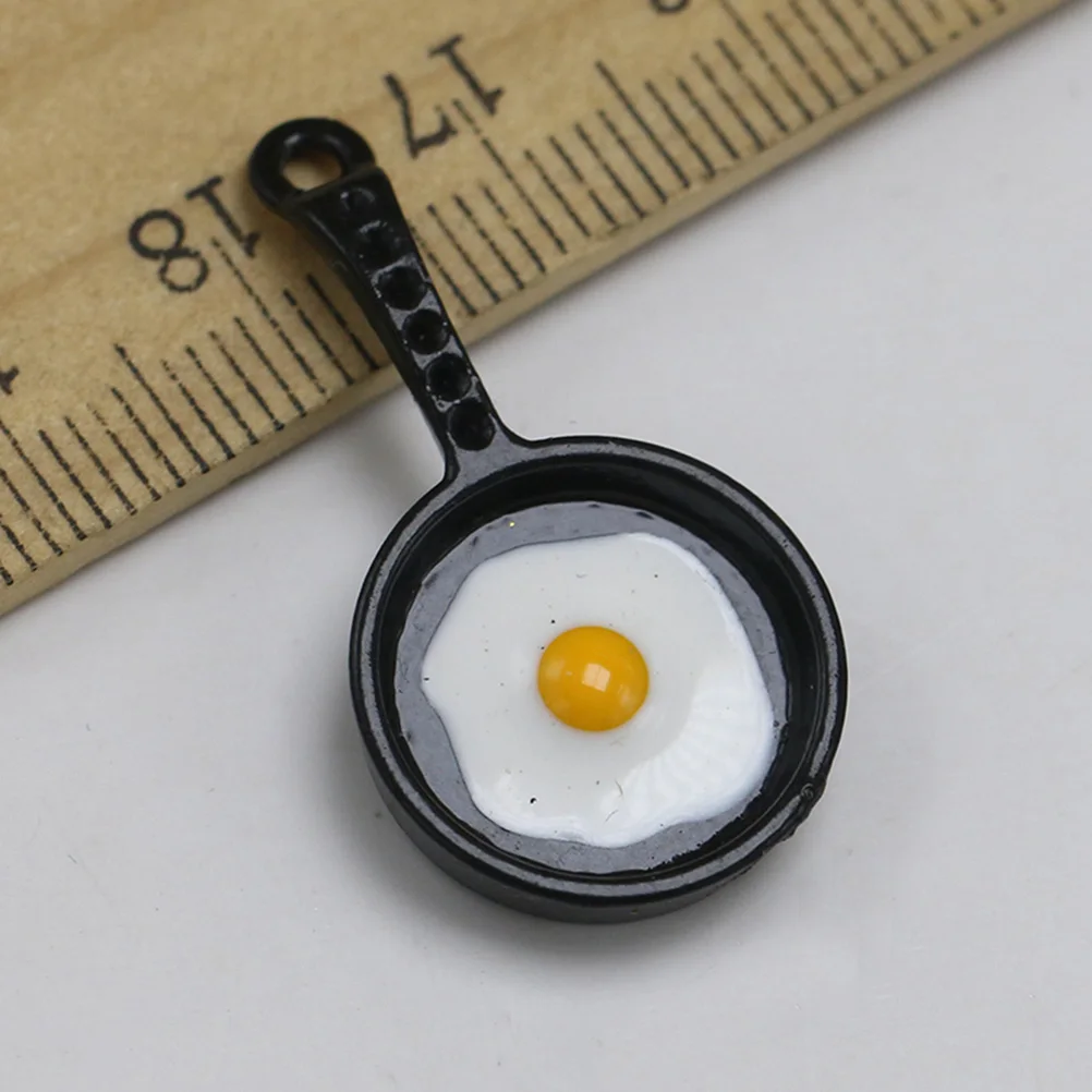 

10pcs Alloy Fried Egg Pan Pendant Charms Diy Jewelry Making Accessories For Necklace Bracelet Keychain Dangle (Black)