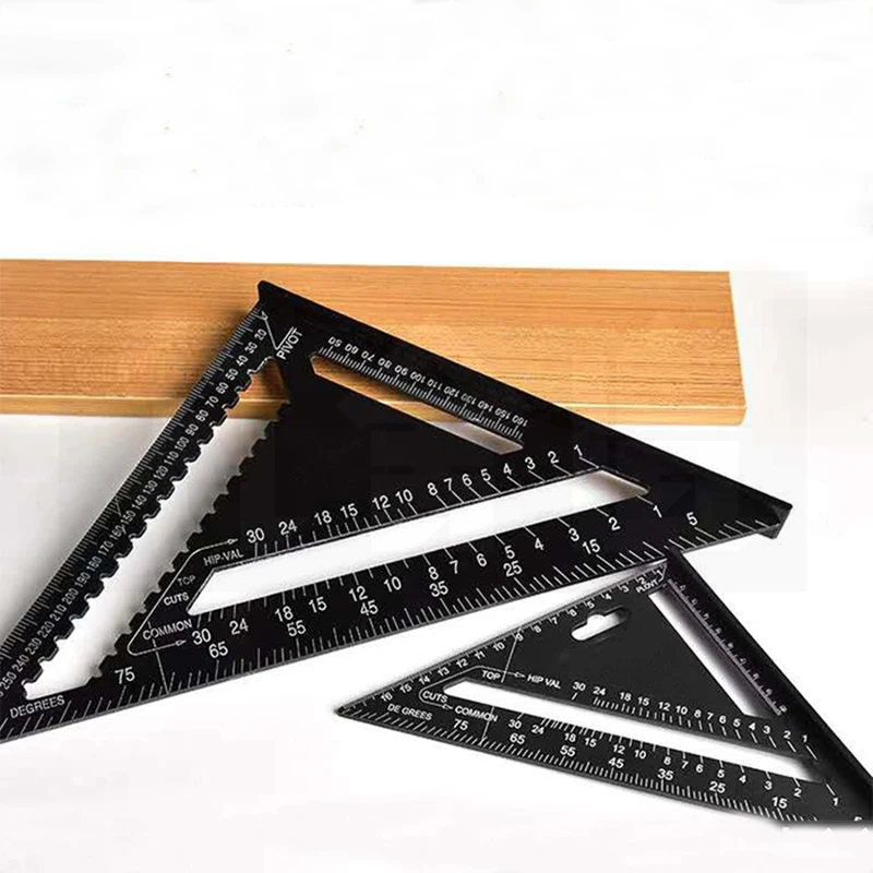 7/12inch Aluminium Carpenter Square Ruler Set Protractors Rafter Angle Frame Measuring Measurement Woodworking Triangular Rule