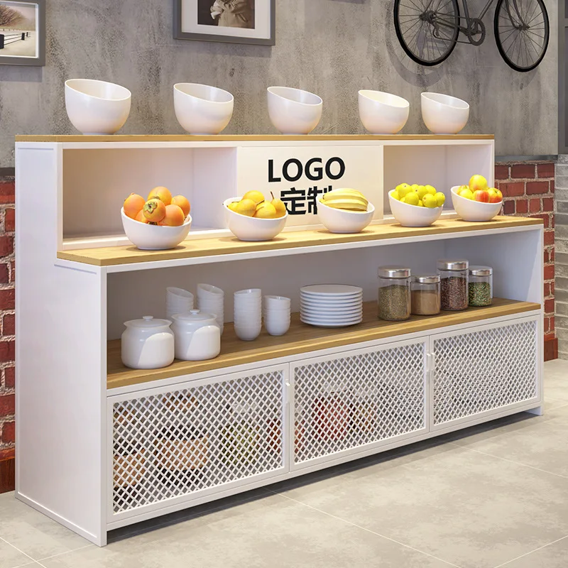 Buffet restaurant food fruit display pick-up counter hot pot restaurant seasoning cabinet canteen cabinet can be customized
