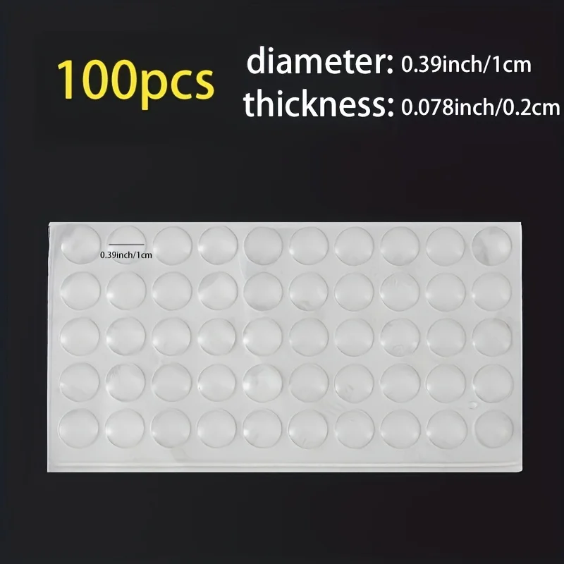 100pcs Silicone Gel Anti-Collision Tape, Self-Adhesive Soundproof &Shock-Absorbing Pads, Anti-Slip Protection for Appliances Use
