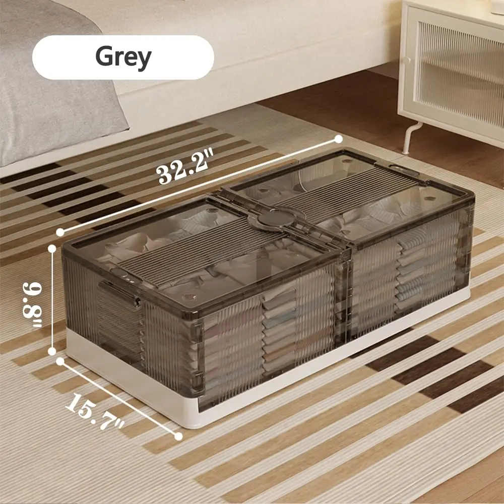 Under-bed storage box with wheels, stackable, under-bed shoe storage drawer, foldable plastic storage box with lid, Storage Box