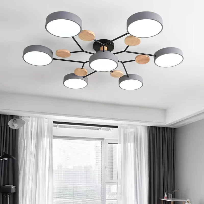 

LED Ceiling light Moscow wooden household Nordic atmospheric simple room macaron branch ceiling light lamps