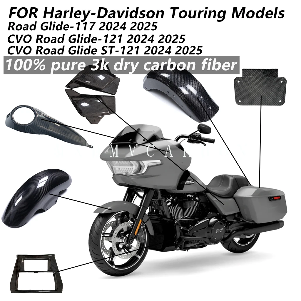 Für Harley Davidson Touring Road Glide-117CVO Road Glide ST-121 2025 2024 Motorrad-Zubehör 3K Kohlefaser Vollverkleidungs-Sets