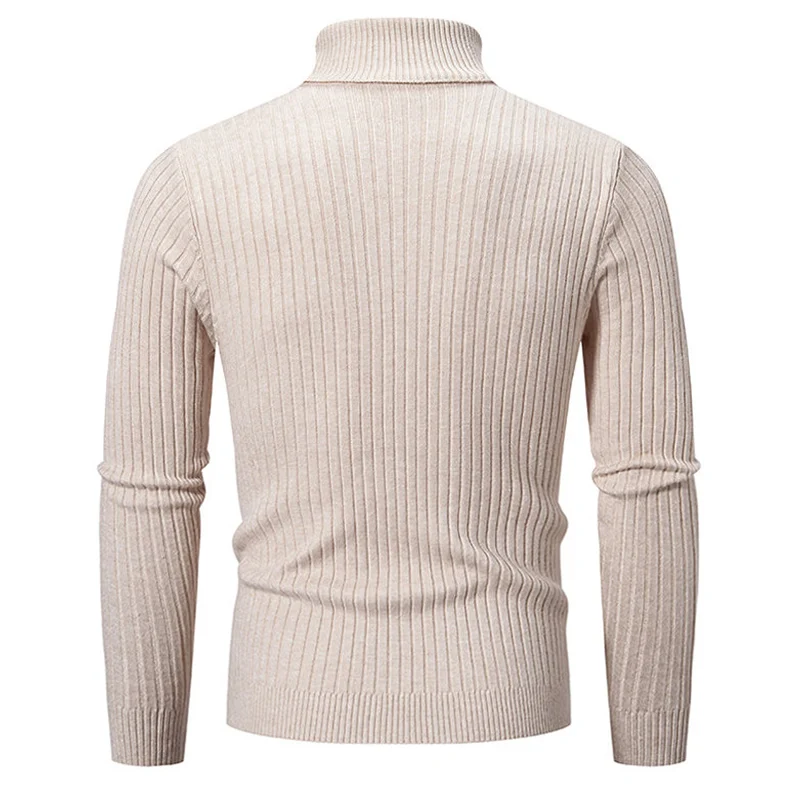 Winter Rollkragenpullover für Herren, Dick und Warm, Marken-Herrenpullover, Slim Fit, Strickware mit Doppelkragen – Detail 4