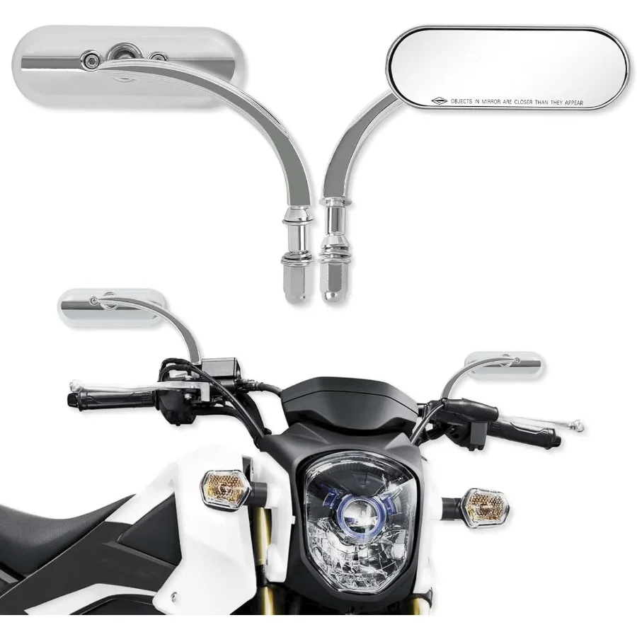 

Универсальные мотоциклетные зеркала для руля, овальные хромированные боковые зеркала, совместимые с уличными велосипедами, поплавки Cafe Racers Touring a