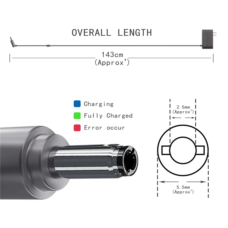 Pengisi Daya Baterai Dapat Diganti Stabil untuk Dyson Portabel V6 V7 V8 26.1V Pengisi Daya Baterai Model Universal dengan Steker AS