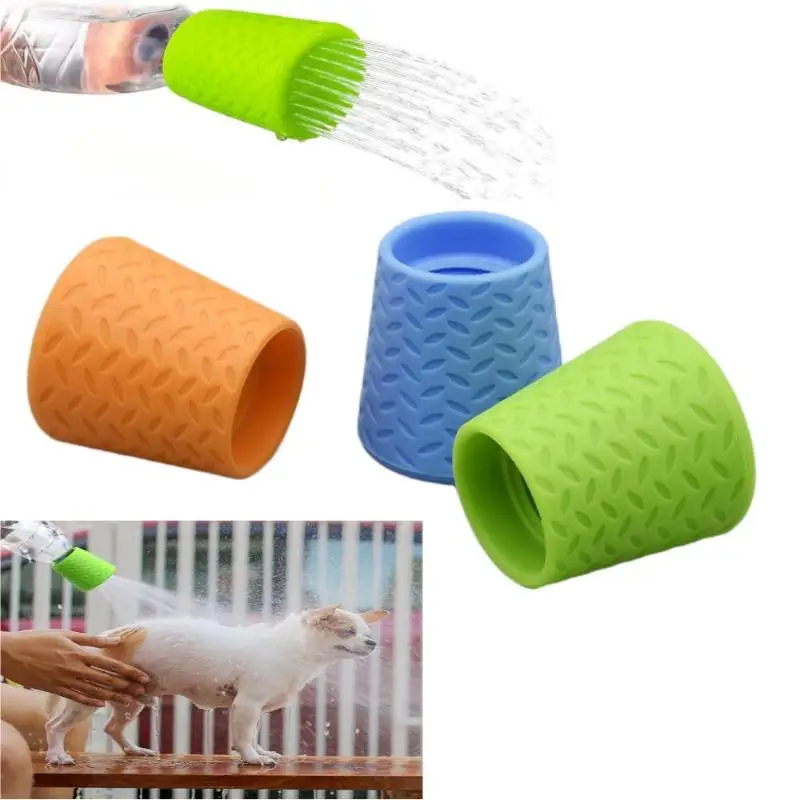 Silicone Portable Pet Bath Shower Sprinkler Cap Universal Bottle Shower Head Pet Washing Cleaning Tool