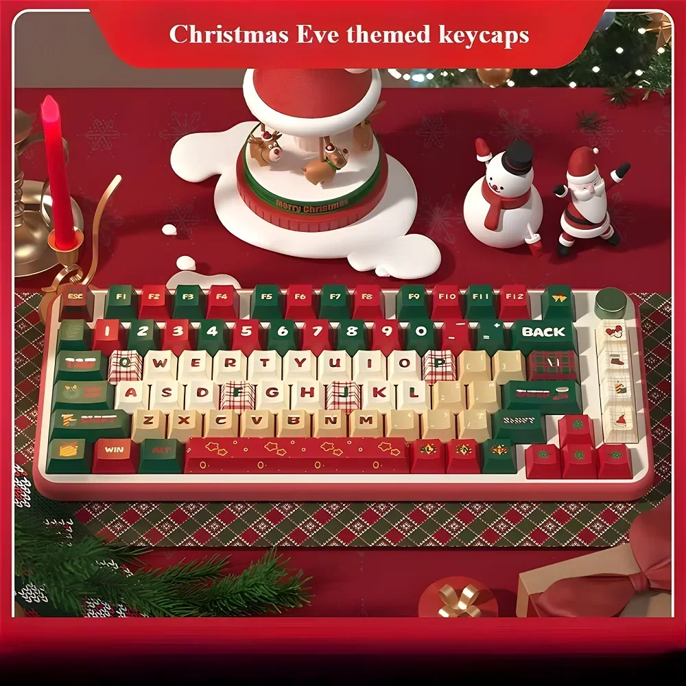 Christmas Keycaps / White Night Keycaps Cherry / MDA Height BPT Material Heat Sublimation Technology for HI75 98 99 104 F87