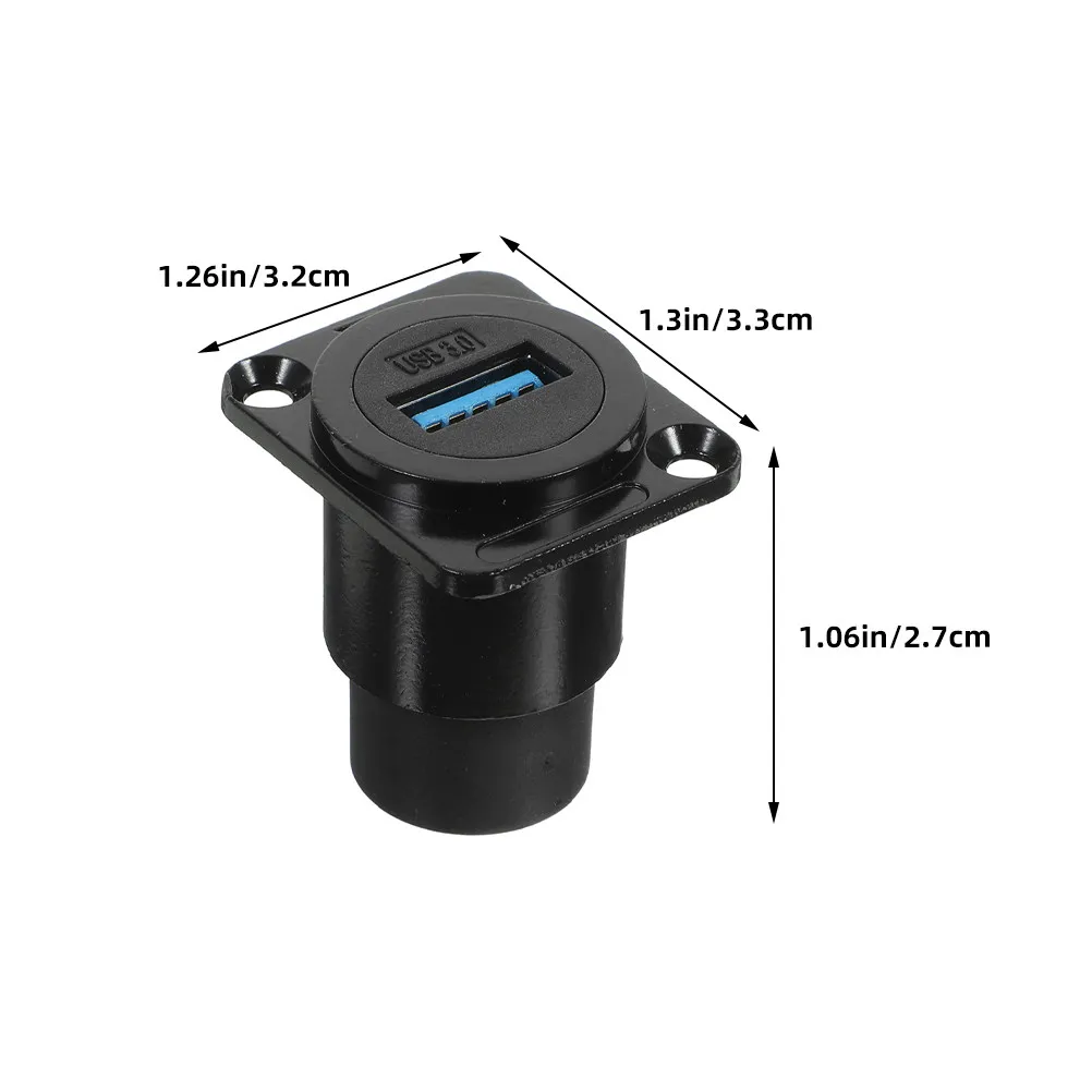 2Pcs USB Straight Terminal Panel Mount Socket Dual Head D-Type Pass Through Connector High Speed Data Bulkhead Adapter