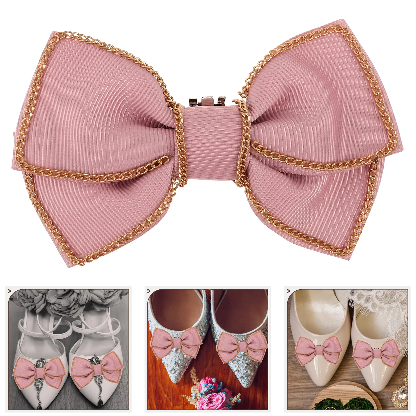 

2Pcs Bowknot Shoe Buckles Elegant Detachable Clips for Women Wedding Flats Heels Sandals Stylish Shoe Decoration Charms