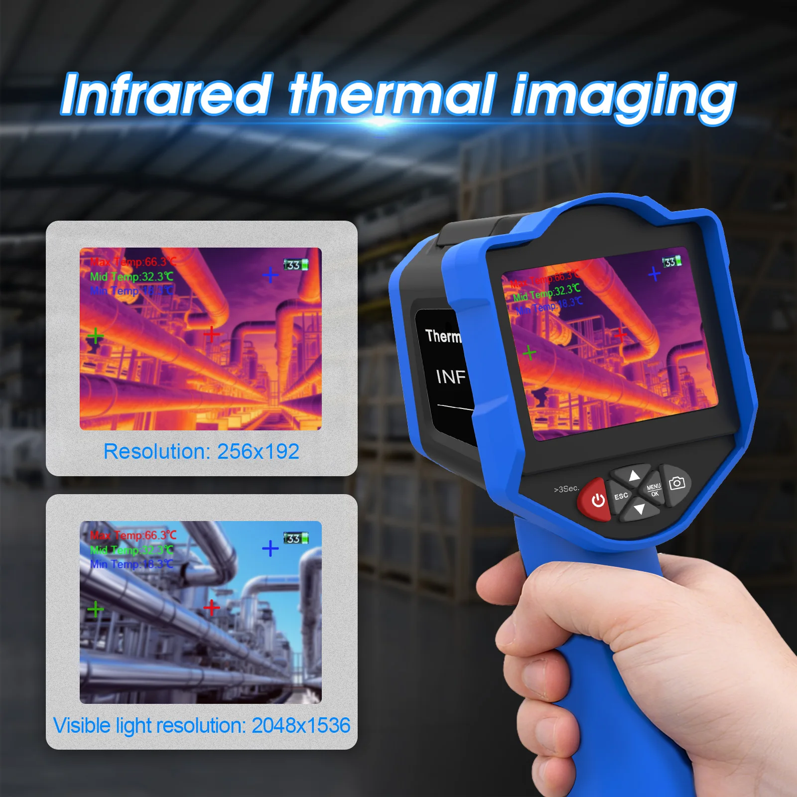 Thermal Imaging Camera 256x192 IR Resolution VOx Detector 3.5
