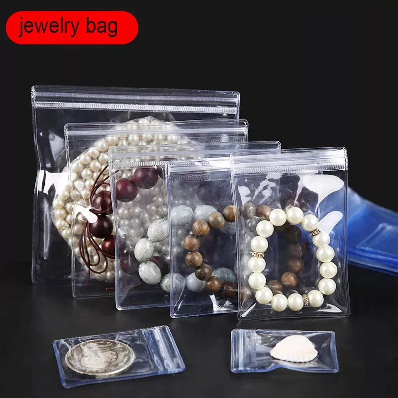 

100Pcs Zip Lock Anti-oxidation Jewelry Packaging Bag Clear Plastic Zipper Reusable Packing Pouches for Jade Lamber Numismatics