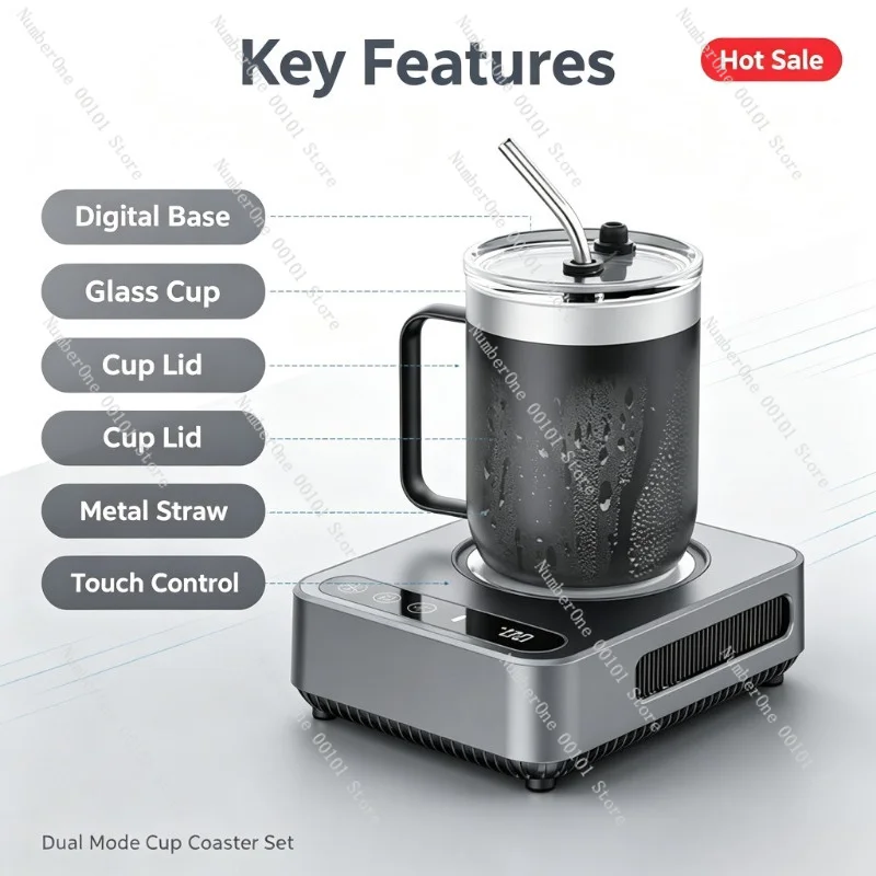 Dual‑Use Fast Cooling Heating Coaster Constant Temperature Drink Chiller Office Desktop Beverage Icing Device