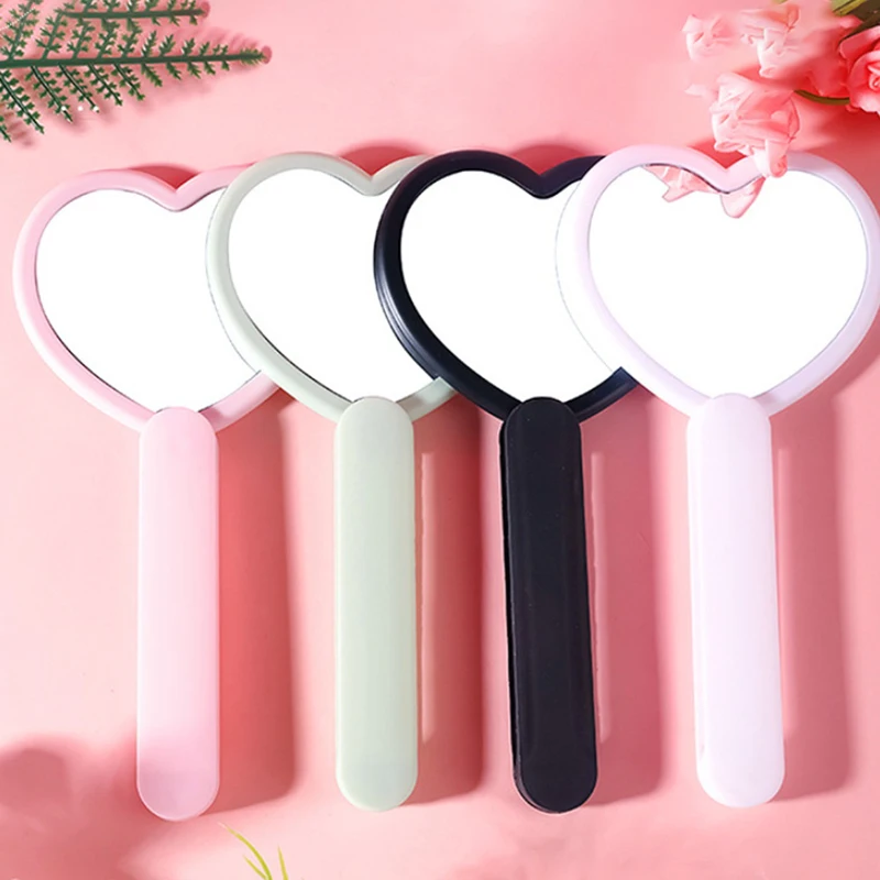 1Pcs Love Rotating Cover Mirror Mini Pocket Make-Up Mirror Portable Double-sided Handheld Mirror Girls Dressing Cosmetic Mirror