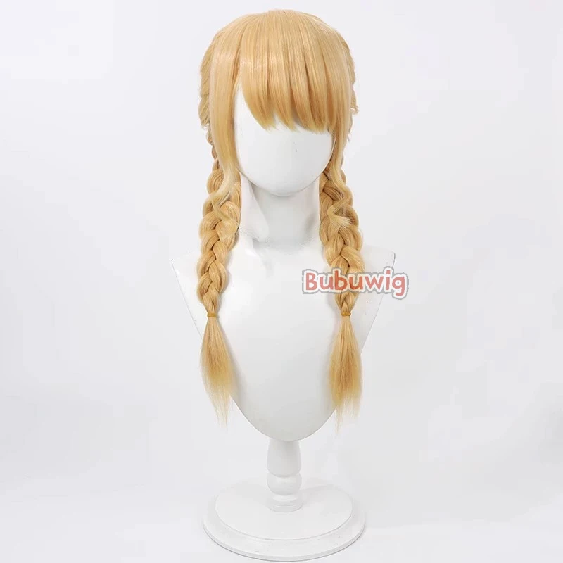 Bubuwig pelo sintético Fujita Kotone pelucas de Cosplay Gakuen Idolmaster Fujita Kotone 50cm de largo peluca trenzada rubia resistente al calor