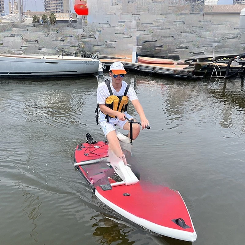 Single water bicycle PVC inflatable plate aluminum frame water bicycle pedal boat, adult water bicycle