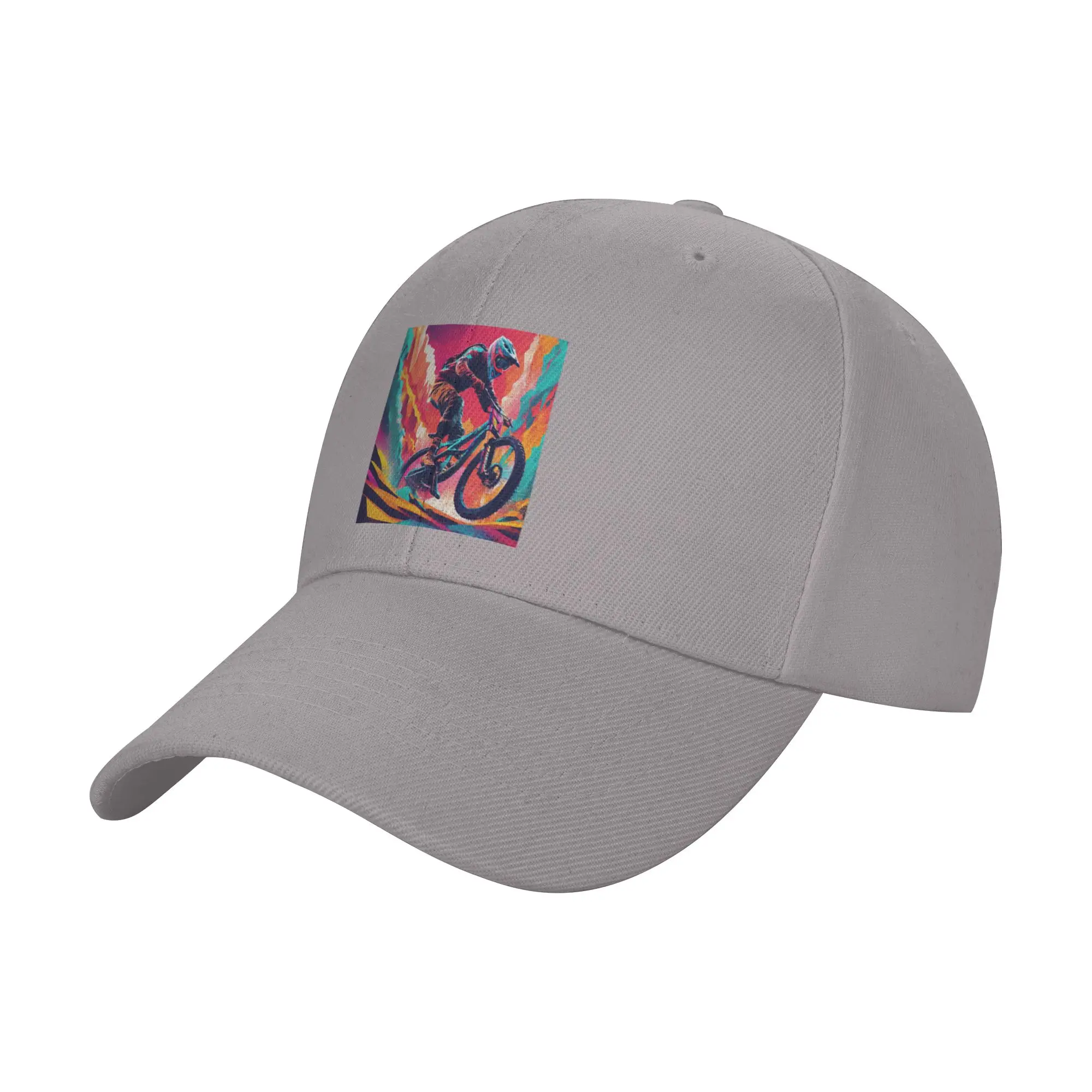 High-Flying Thrills  Jumps and Stunts in Mountain Biking Trendy Baseball Cap Hiking Trip Solid Color Trucker Cap