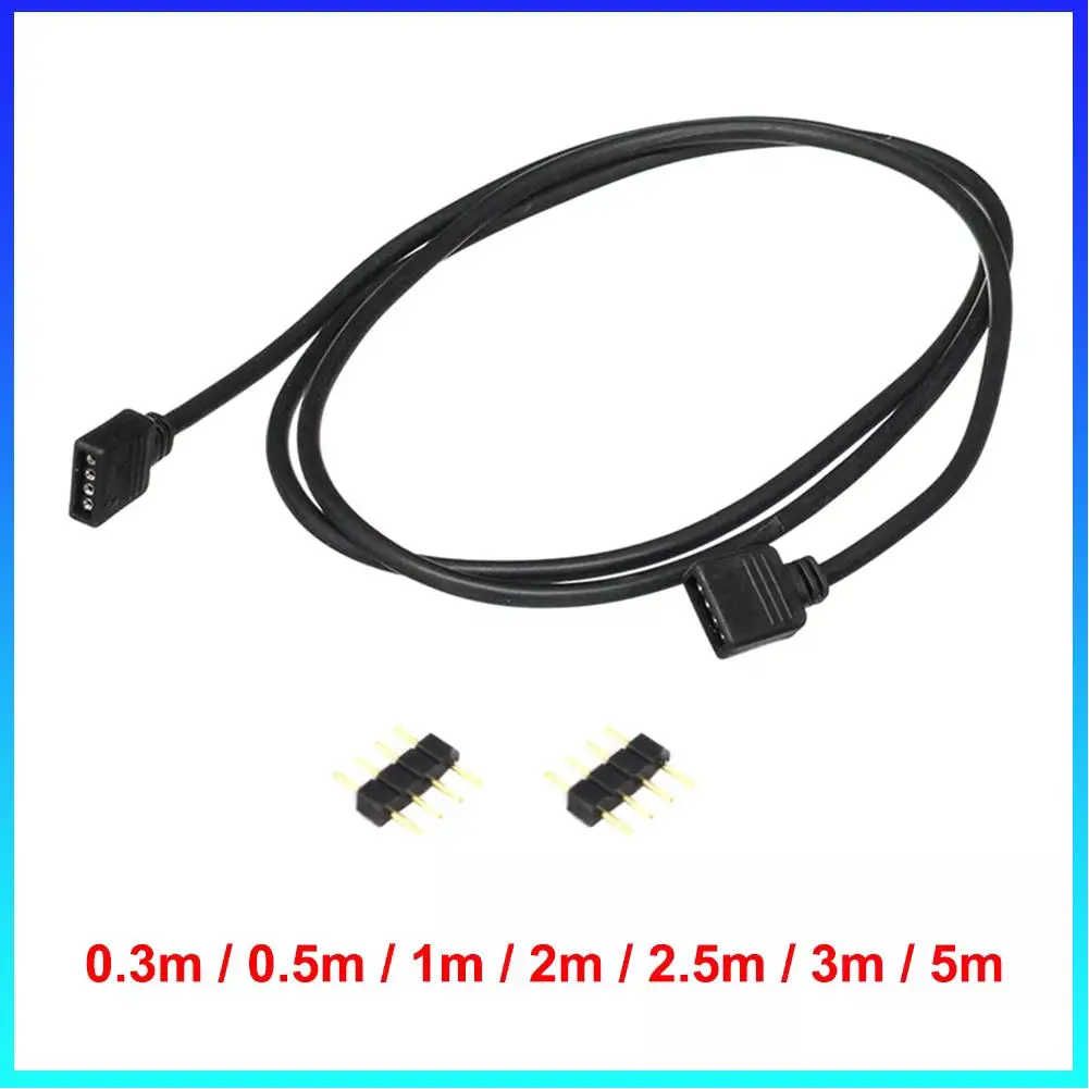 4Pin RGB LED Connector Extension Cable Wire 1M 2M 5M 30CM 4 Pin Extension Wire Connector for SMD 5050 2835 RGB LED Strip Light