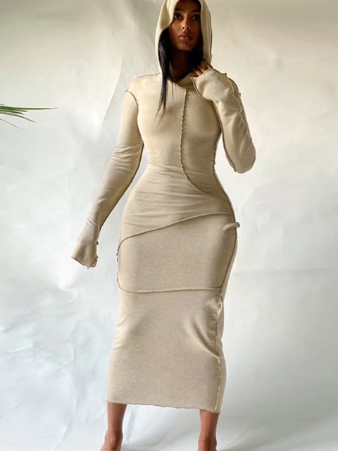Plus size hooded maxi dress hotsell