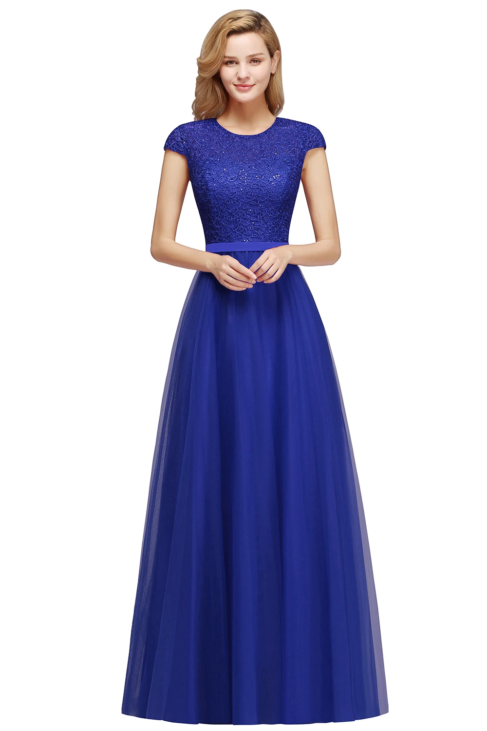 Classic Chiffon Lace Long Bridesmaid Dresses With Sashes Tulle Formal Occasion Party Evening Gowns Prom Vestido de Festa