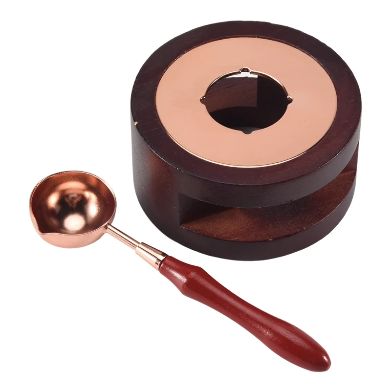 Mum Mühür Isıtıcı, Sızdırmazlık Balmumu Fırını Aracı Masif Ahşap Eritme Kaşığı Eritme Balmumu Mühür Çubukları Veya Sızdırmazlık Balmumu Boncuk