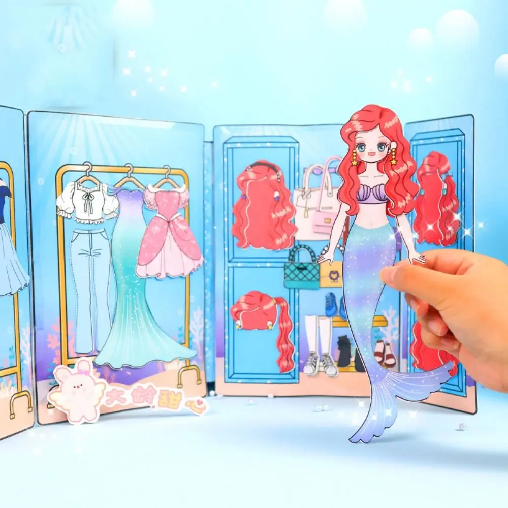 

No Cutting Princess Quiet Book Play Repeatedly DIY Toy Dress Up Game Quiet Book Princess Cartoon DIY Cute Princess Book