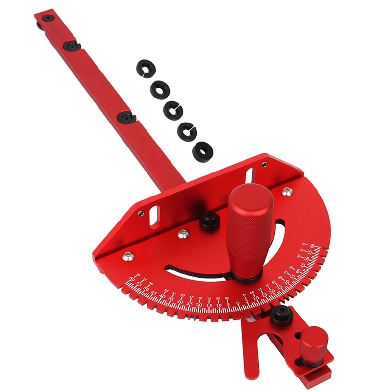 

Miter Gauge Aluminum Alloy Handle Benche Table Saw Router Miter Gauge Sawing Assembly Ruler Woodworking Tools Reusable Red