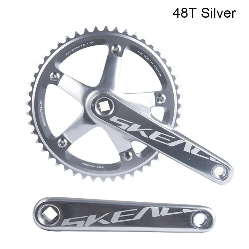 SKEACE Alumniun Alloy Crankset Fixed Gear Crank 48T 165mm BCD144