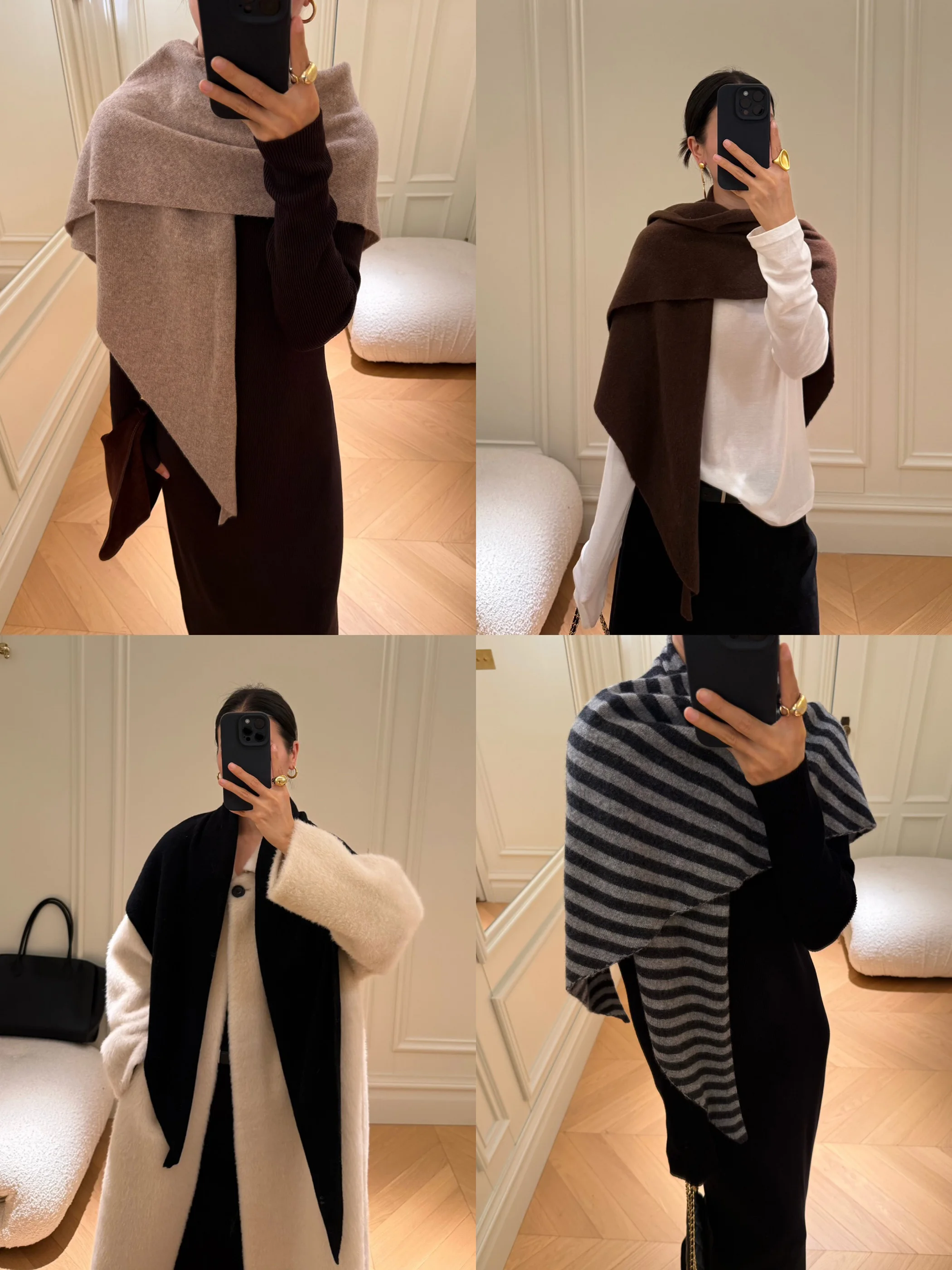 

Официальный треугольный шерстяной шарф-накидка DALII, разноцветный, свободного кроя, универсальный, повседневный, женский трикотаж