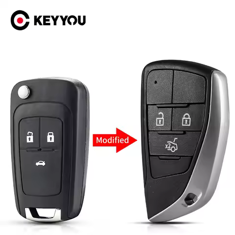 KEYYOU Upgared Modified Flip Car Key Case For Chevrolet Cruze Epica Lova Camaro Trax Impala Equinox Malibu Sonic For Opel Mokka