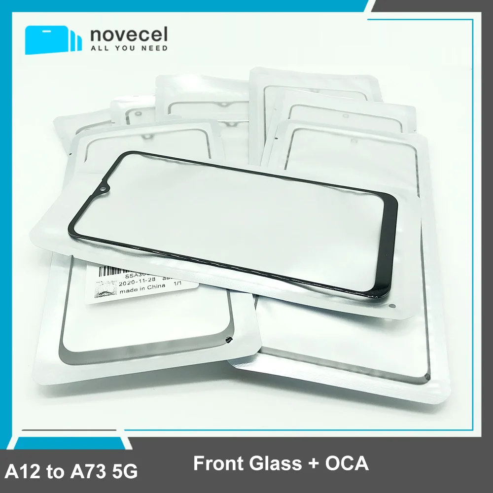 

NOVECEL 10pcs/lot GLASS +OCA LCD Front Outer Lens For Samsung Galaxy A12 A13 A22 A23 A32 A33 A52 A52S A53 A72 A73 5G S21 S20FE