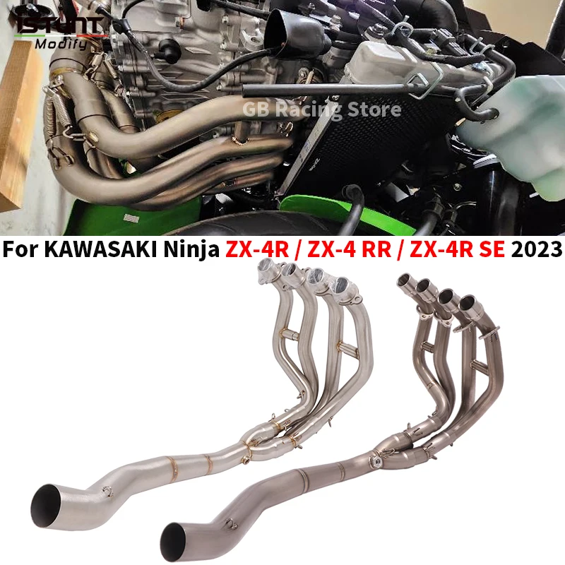 Slip For KAWASAKI Ninja ZX4R ZX4 RR ZX 4R SE 2023 Motorcycle Exhaust System Escape Moto Modified Titanium alloy Front Link Pipe