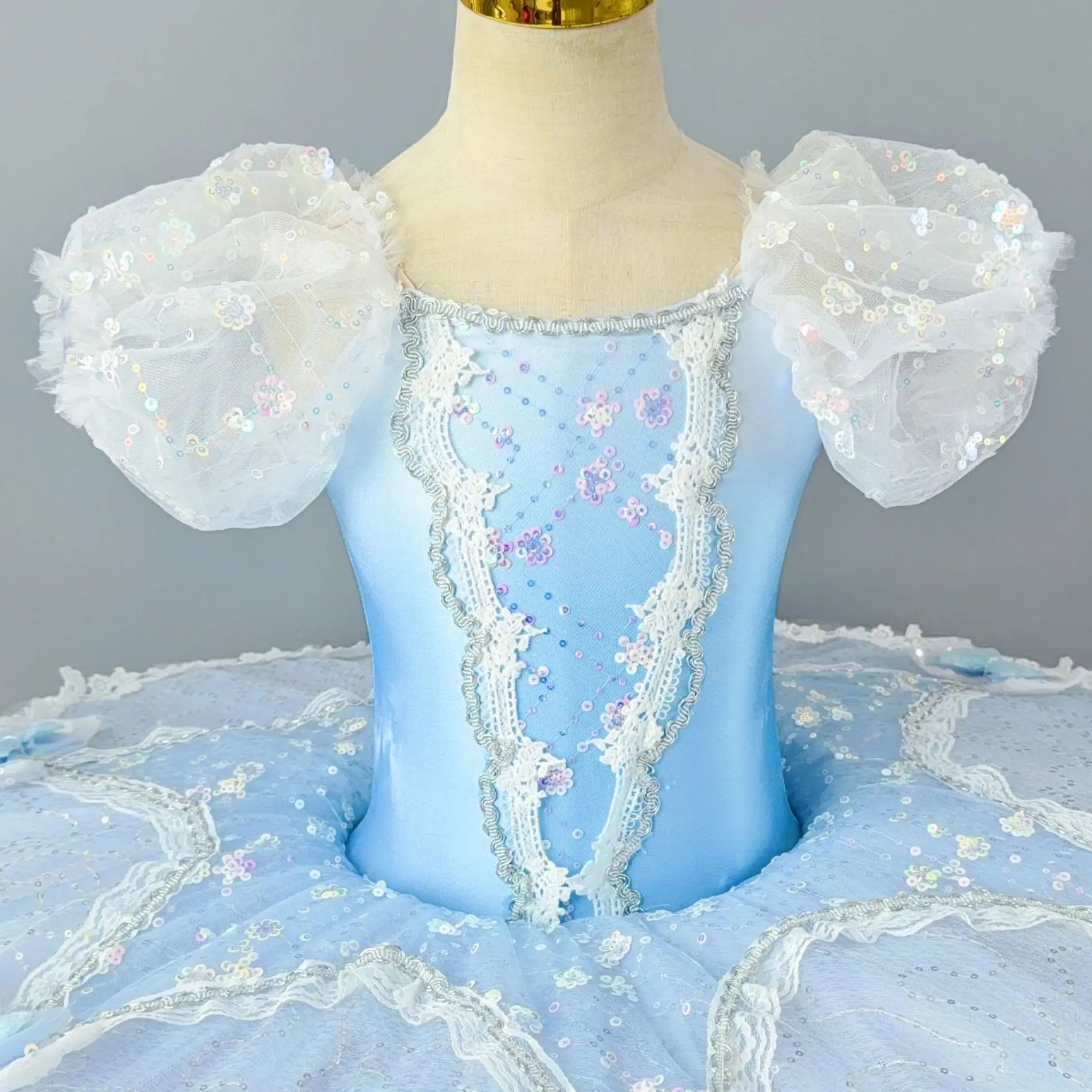 Jupe Tutu de Ballet professionnelle bleu ciel pour enfants, nouveau Style, danse du lac des cygnes pour filles, robe de Ballet pour enfants, vêtements de Performance