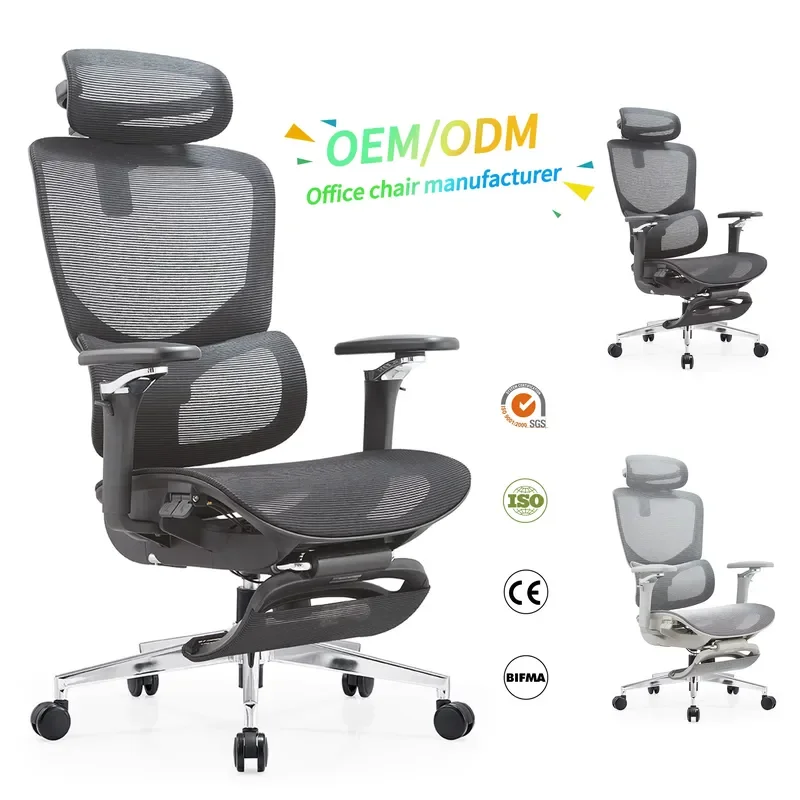 Ergonomic Mesh Office Chair with Adjustable Lumbar Support Reclining Heavy Duty Executive Seat for Manager Home Workstation
