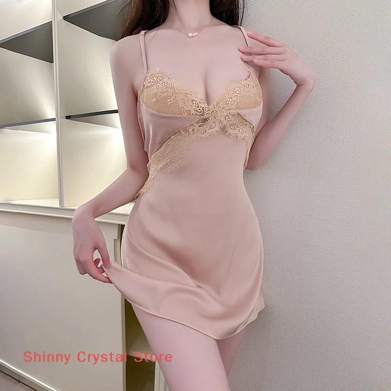 

2025 сексуальная кружевная ночная рубашка на бретельках, романтическая одежда для сна, романтическое платье