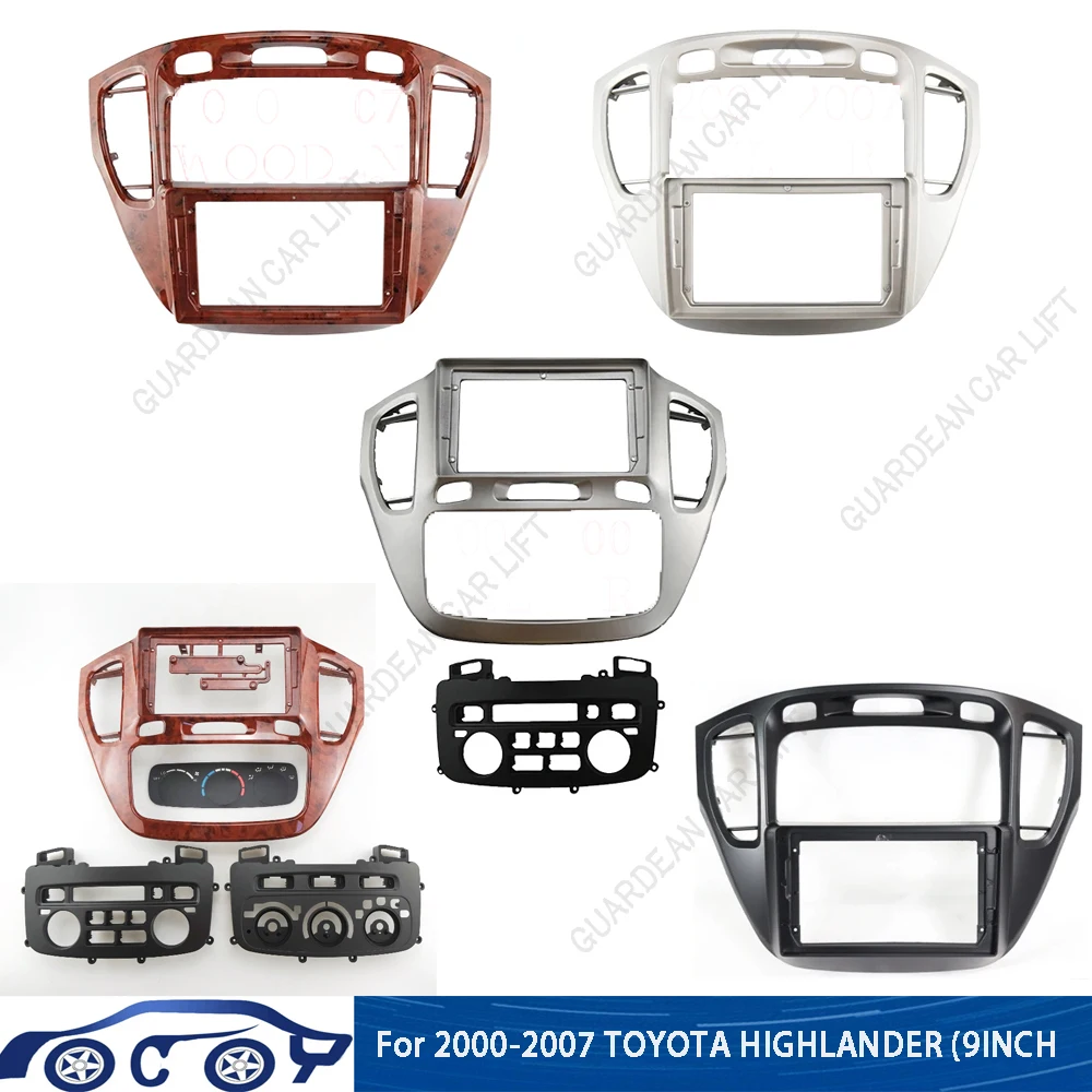Dla 2000-2007 TOYOTA HIGHLANDER 9-calowe radio samochodowe Fascias Android GPS MP5 Stereo Player 2 Din Head Unit Panel Dash Frame Installat