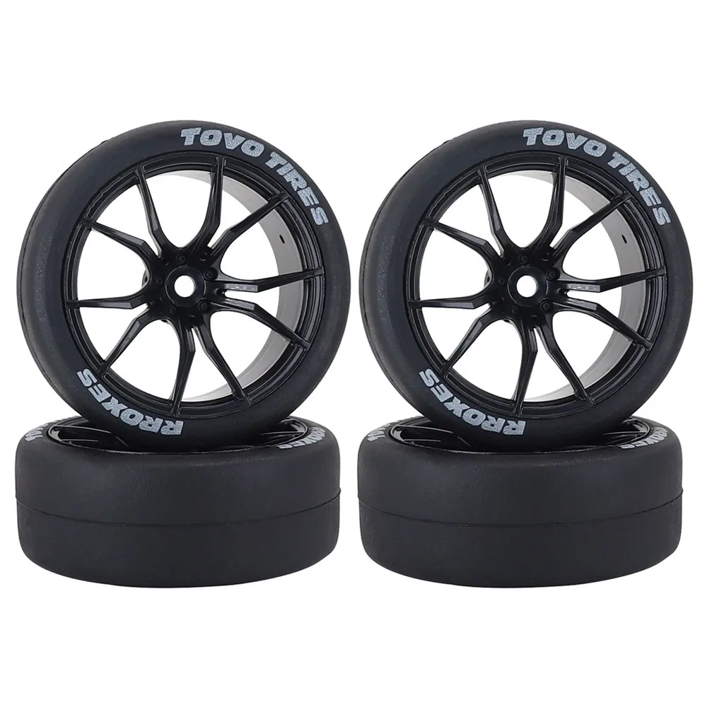 4szt 65mm Hard Drift Tire 1/10 Rc Drift Car On Road Touring Racing Car Tire Wheel For Tamiya Tt01 Tt02 Xv01 Ptg-2 Kyosho Hpi Hsp