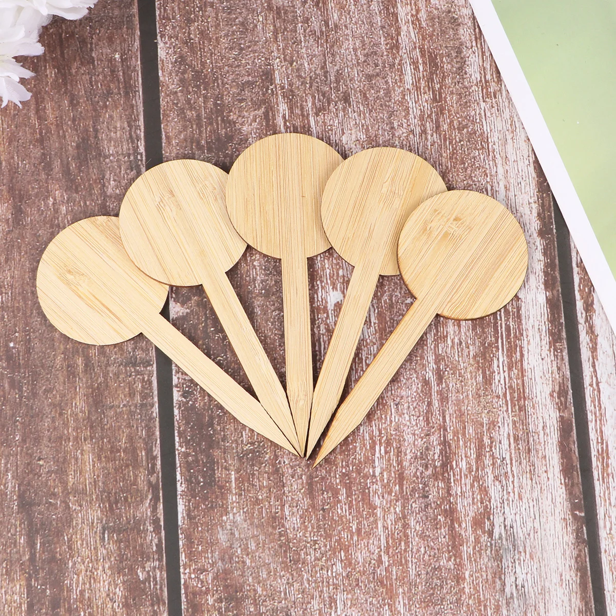 

20pcs Bamboo Plant Labels Durable for Garden Balcony Nursery Round Tip Easy Insert Flower Pot Tags