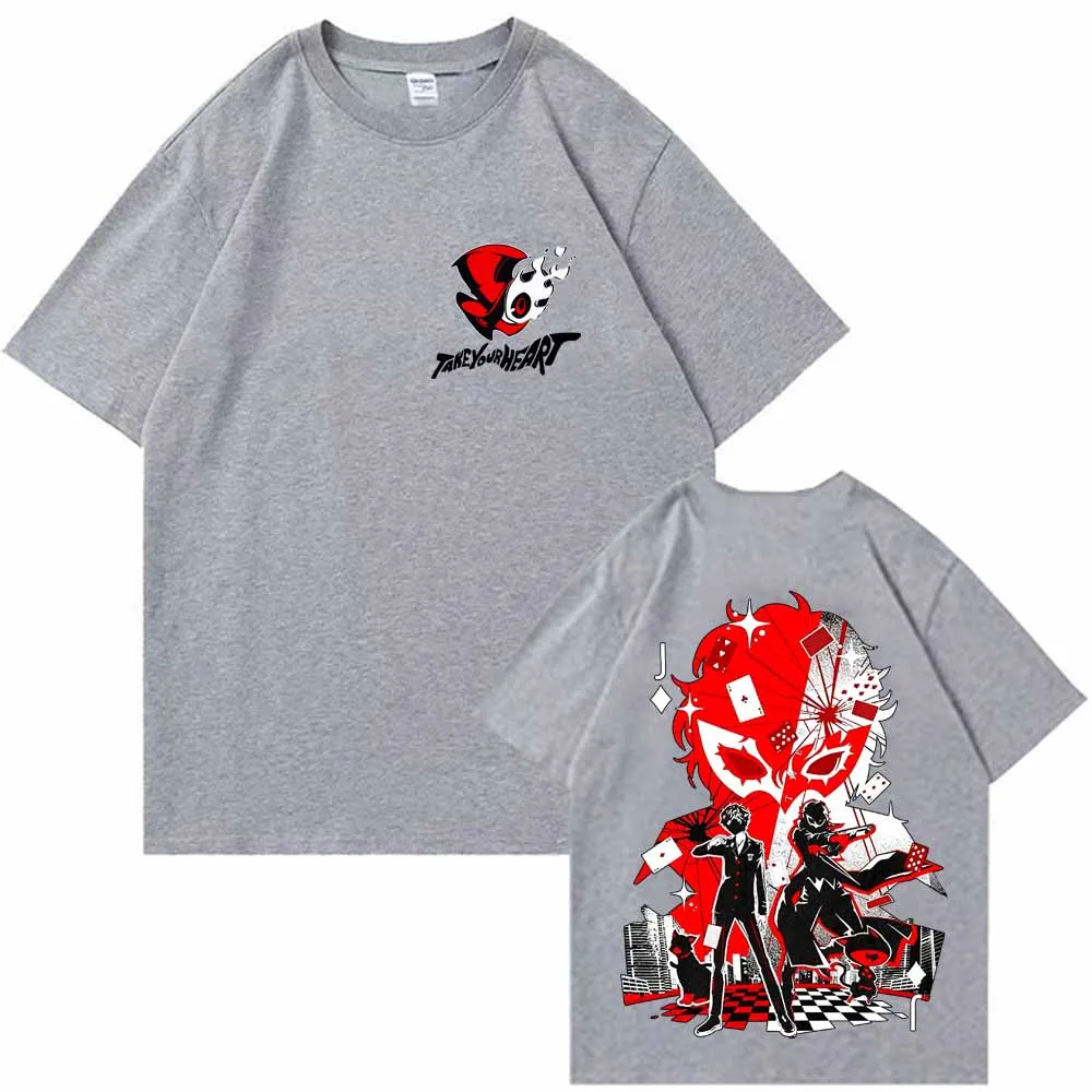 Persona 5 Goro Akechi Grafik-T-Shirt Vintage Y2K Anime Merch Harajuku Oversized Baumwoll-Kurzarm-T-Shirt für Männer und Frauen – Detail 4
