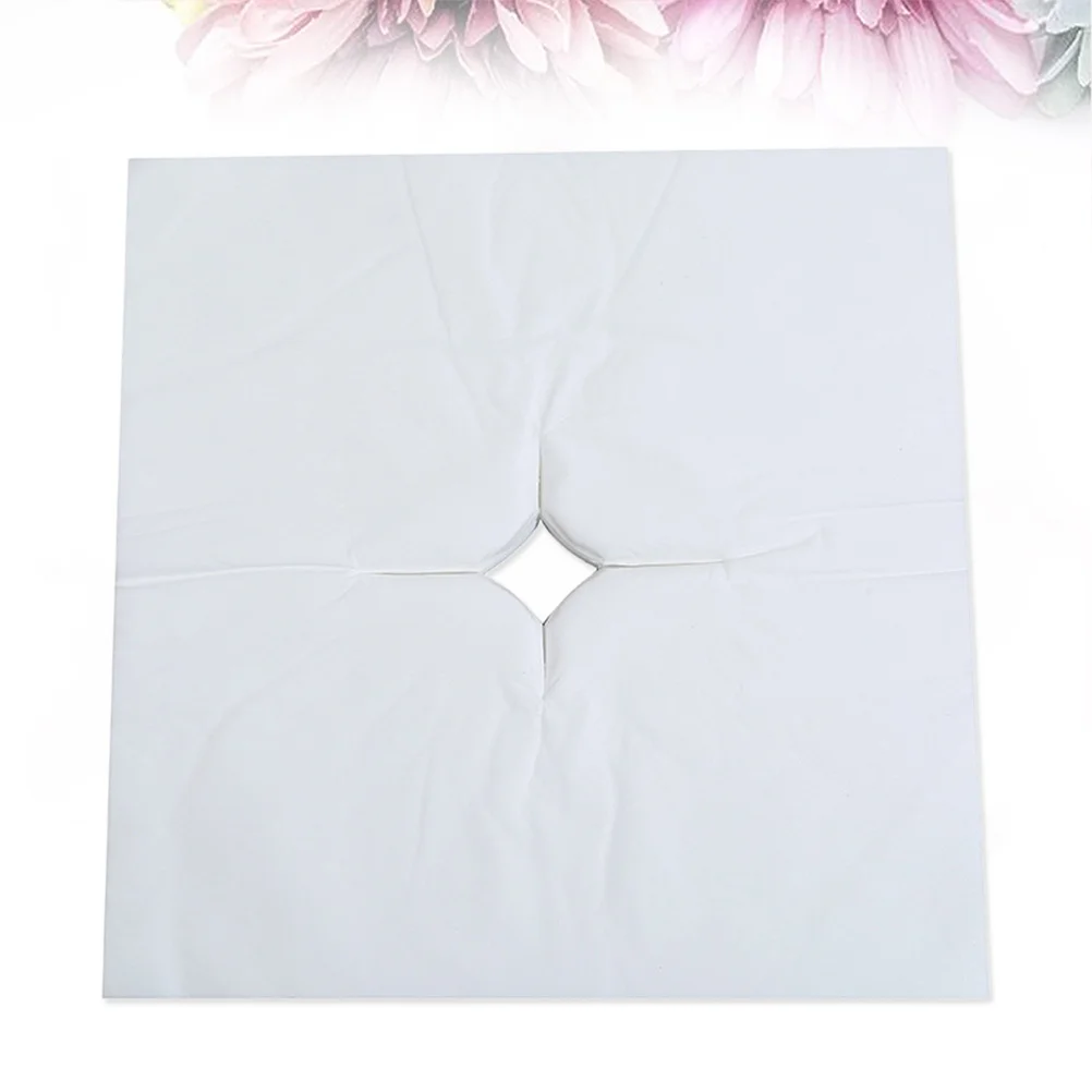 

100 Sheets Pillow Covers Hole Scarf Non-woven Fabric Face Mask Pillowcase Salon Massage Mat White Women Miss