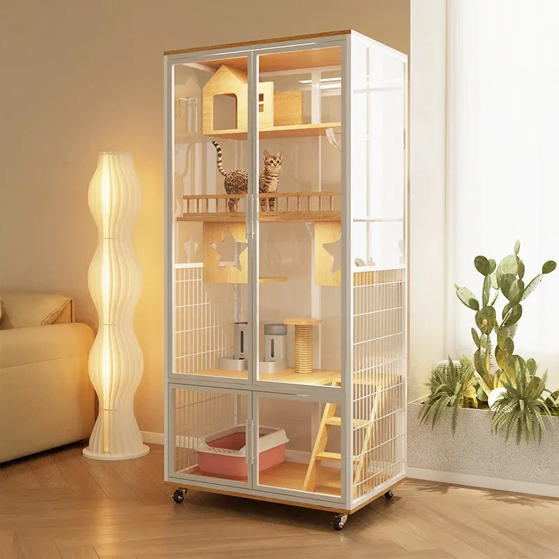 

Клетка для кошек AA Cat Cage для небольших квартир, компактная, вентилируемая и дышащая, домик-шкаф для кошек для использования внутри помещений.