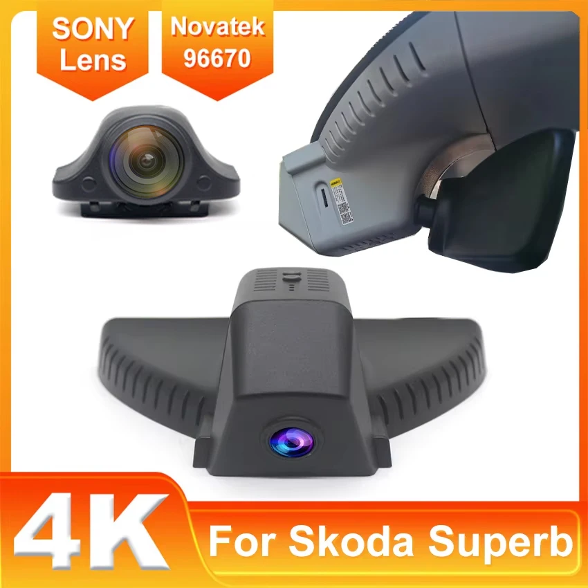 

4K Wifi 3840*2160 Car DVR HD Dash Cam Camera Video Recorder For Skoda Superb sportline 2018 2019 Plug And Play Hidden DashCam