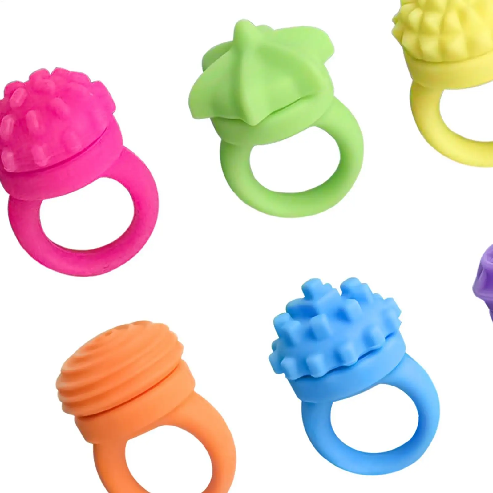 

Fidget Ring 12 Pieces Textured Sensory Rings Silicone Fidget Toys For Kids Adults Play Classroom School Home Travel Relaxation
