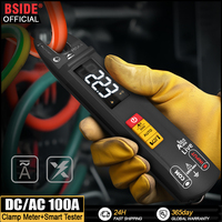 BSIDE NEW Digital Clamp Meter Fork DC AC 100A Smart Ammeter Pliers T-RMS Current Auto Multimeter Voltage Ohm Electrical Tester