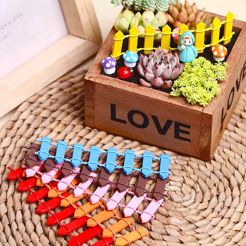1PCS Micro landscape fence, doll house, gardening decoration fence, succulent wooden fence ornament 5 * 90cm