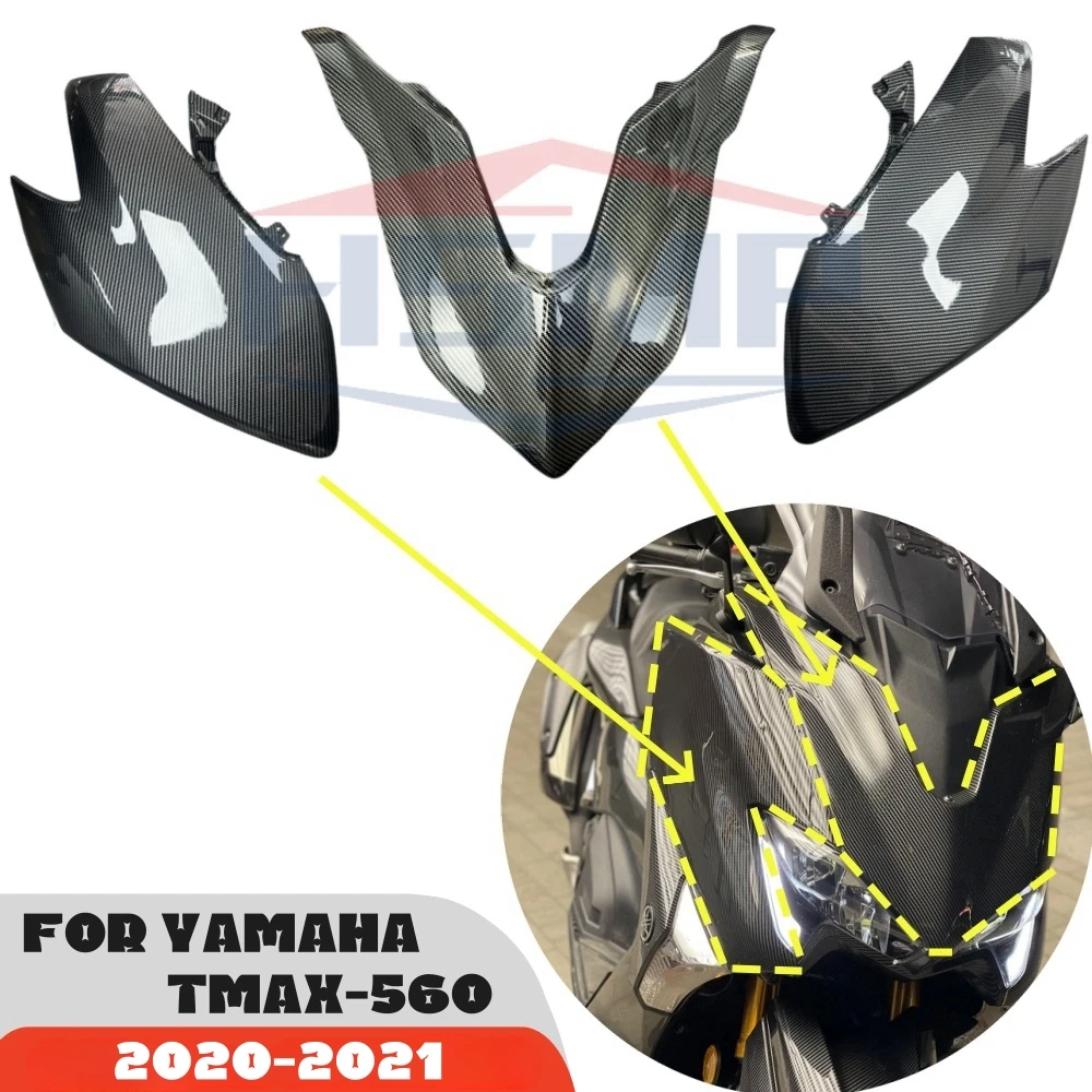 

for Yamaha TMAX 560 tmax-560 2020 2021 motorcycle headlight side fairing ABS plastic carbon fiber decoration kit